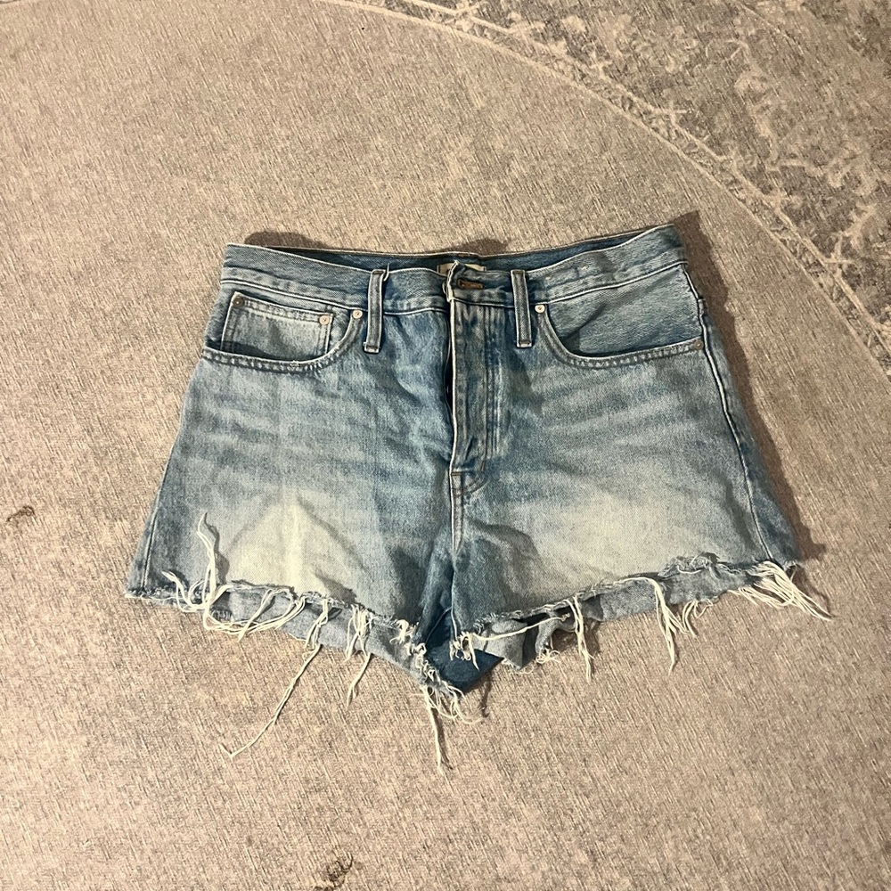 Madewell Light Blue Frayed Jean Shorts size 30